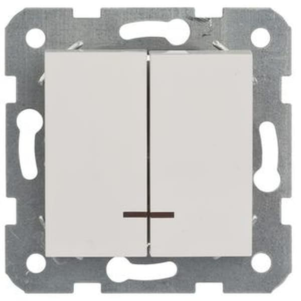 Выключатель 2-кл с индикацией белый без рамки (Турция)