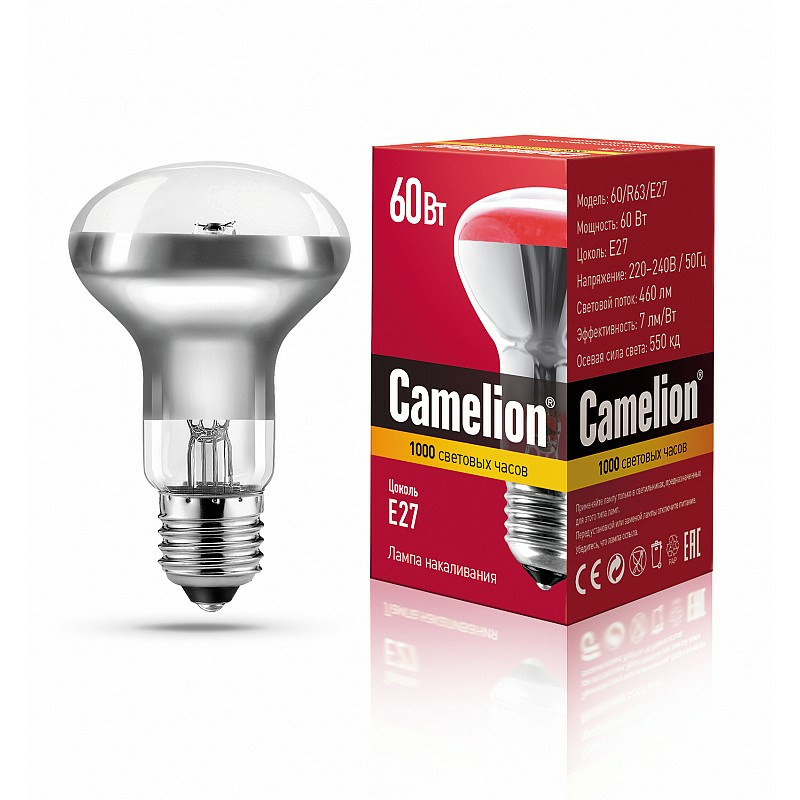 MIC Camelion 60/R63/E27 лампа накаливания зеркальная (Китай)