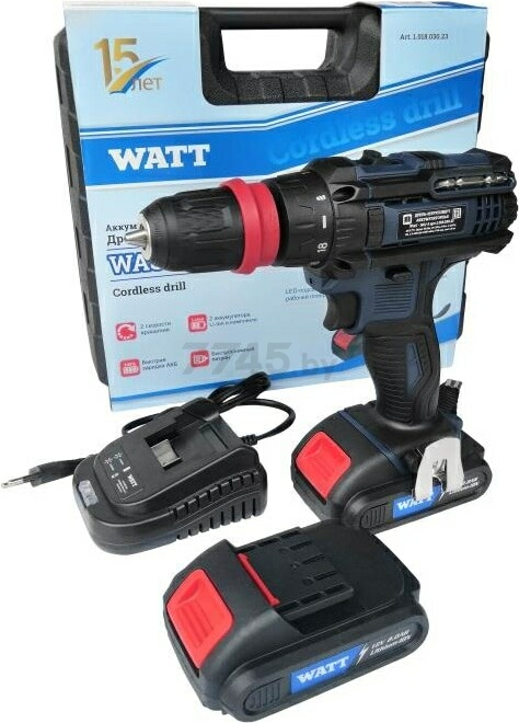 Дрель-шуруповерт аккумуляторная WAS-18Li-3 NEW (Китай)