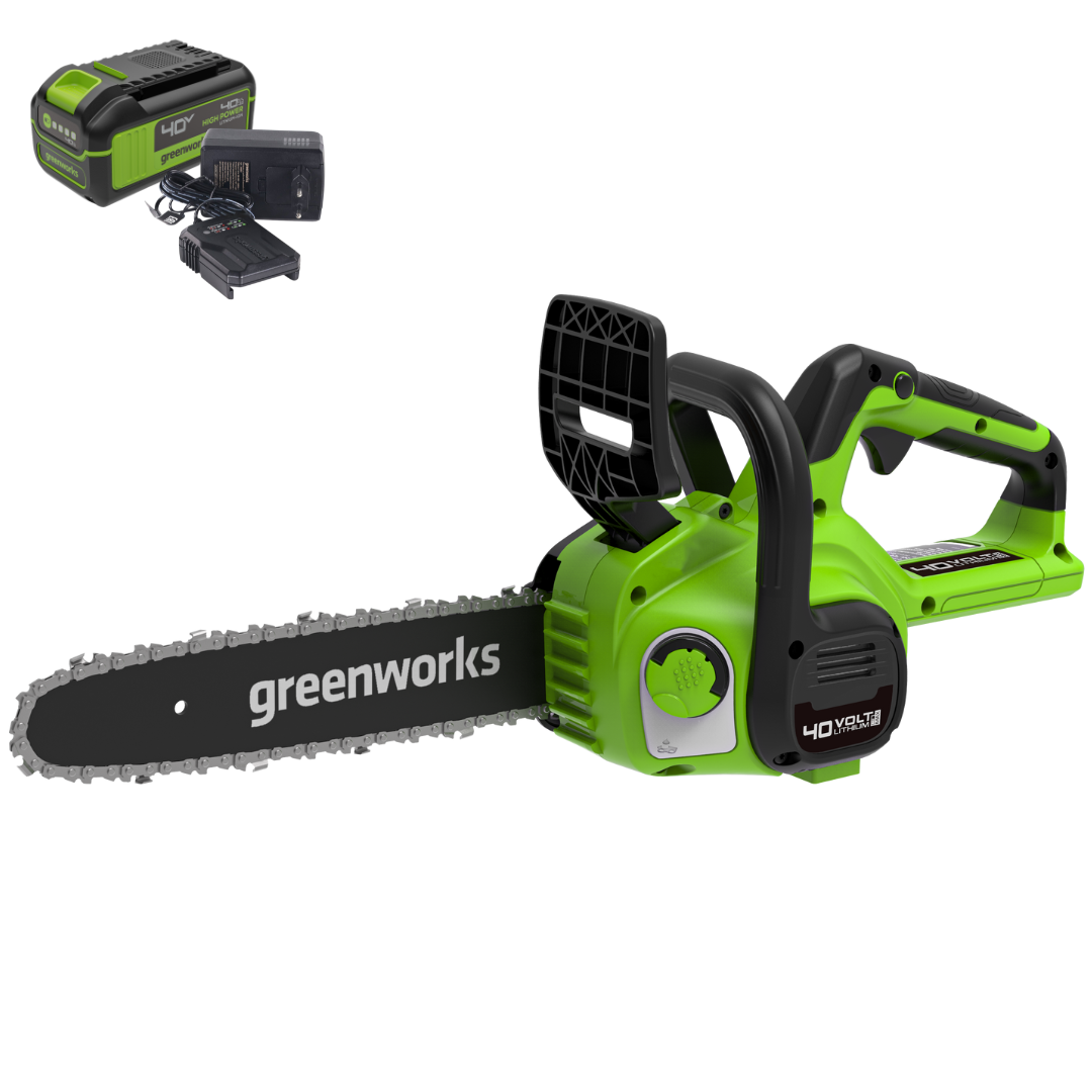 Цепная пила аккумуляторная Greenworks 40V G40CS30II 30см с АКБ 4А/ч и ЗУ (Китай)