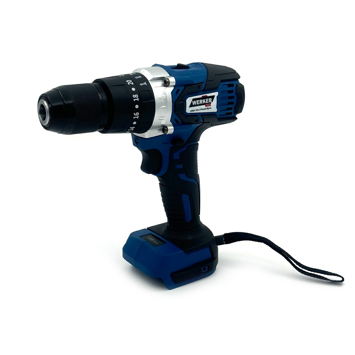 Дрель-шуруповерт аккумуляторная ударная WERKER PRO CDD18Li PowerSync(18В,2х2Ач,ЗУ,чем) (Китай)