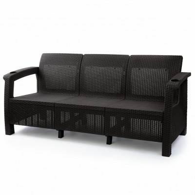 Диван Ротанг-плюс мокко 3-х местный 1880х700х790   (Россия)