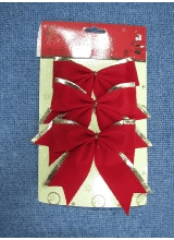 Новогоднее украшение "Бантик" 10*7 см./3шт (471096) (Китай)