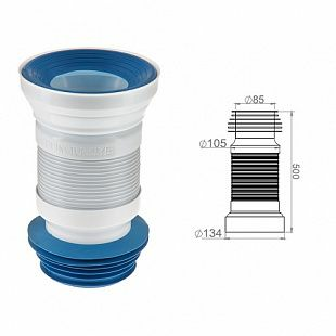 Удлинитель гибкий для унитаза, армированный 500 мм AV Engineering AVE129500 (Турция)