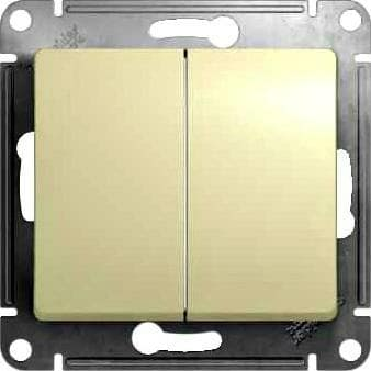 Выключатель GLOSSA 2-клавишный (бежевый) (Латвия)