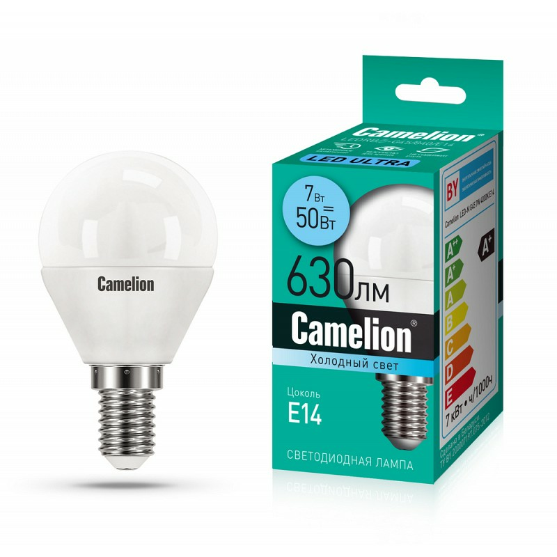 Camelion Лампа светодиод. LEDRB/7 G45 7Вт Е14 4000 (Беларусь)