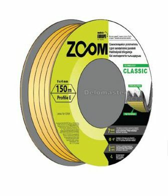 уплотнитель самоклеящийся zoom classic, e 150м, профиль (россия) Уплотнитель самоклеящийся ZOOM CLASSIC, E 150м, профиль (Россия)