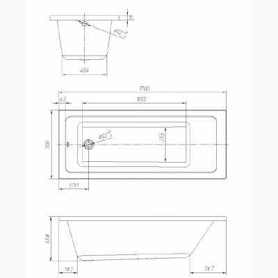 Ванна NOVARO LA 1700х700 (Беларусь)