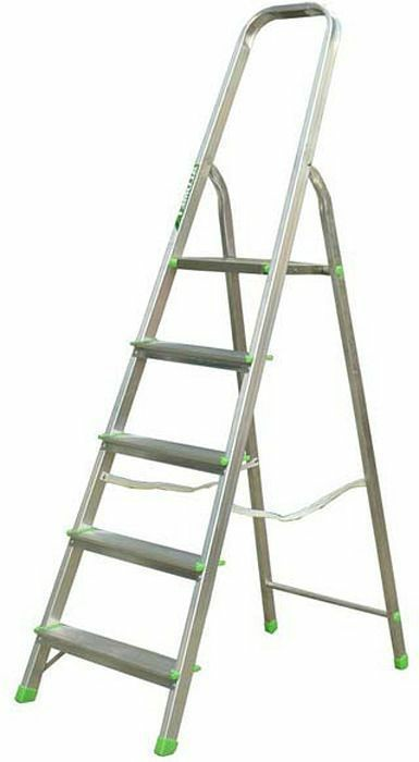 Лестница-стремянка алюминиевая матовая 5-и ступенчатая Ам705