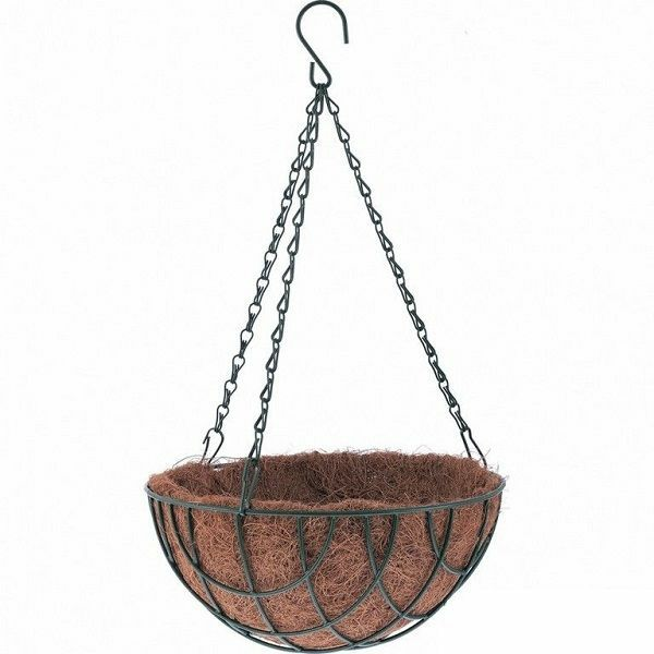 Кашпо подвесное с вкладышем из коковиты, полукруглое 30