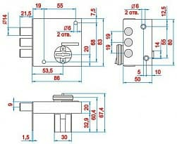 Замок накладной КРЕМЕНЬ 1.06.61. КМА (Россия)