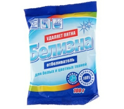 Белизна отбеливатель д/белых и цветных тканей 100г (Россия) Белизна отбеливатель д/белых и цветных тканей 100г (Россия)
