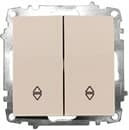 Выключатель 2-клавишный перекрестный Zena слоновая кость (Турция)
