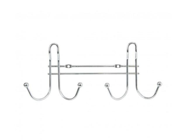 Вешалка гардеробная 2 крючка хромированная 30 см (Германия)