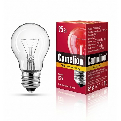 Лампа накаливания Camelion  95А CL E27 (Китай) Лампа накаливания Camelion  95А CL E27 (Китай)