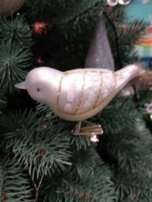 Игрушка елочная стеклянная Птица (упаковка 3 штуки) (Китай)