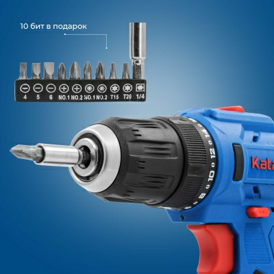 Аккумуляторная дрель-шуруповерт Katana CD 3000 (21В, 1акк, 1,5А/ч, Li-ion, 10 бит, коробка) (Китай)