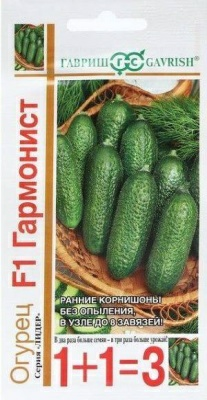 Огурец Гармонист F1 серия 1+1 корнишон (Россия)