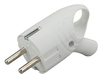 Вилка ЭРА угловая с заземлением и кольцом Vx4-W 16A белая 24/480/5760 (Китай)