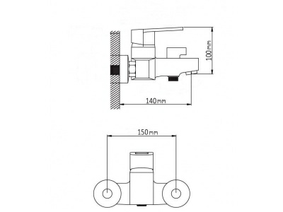  Смеситель для ванны c коротким изливом Wisent WP3030 (Китай)