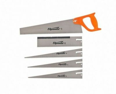Ножовка по дереву 350 мм, 5 сменных полотен, пластиковая рукоятка (Россия)