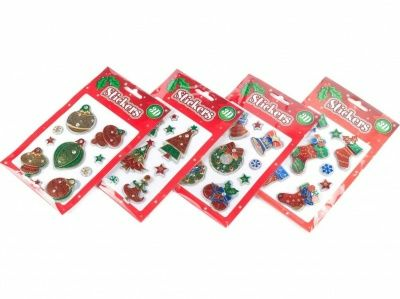 Набор наклеек декоративных Новогодние мотивы 3D 1 лист 12,5*21 см (Китай)