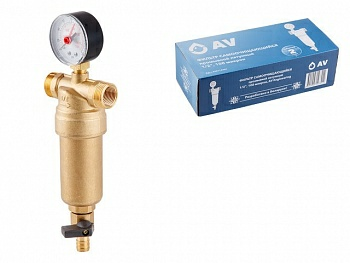 Фильтр самоочищающийся промывной латунный 1/2 100микрон AV Engineering (Китай) 