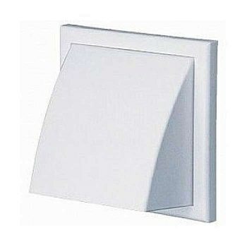 Вентрешетка фасадная 170х170 STORM белая с обратным клапаном и фланцем 125мм (Беларусь)