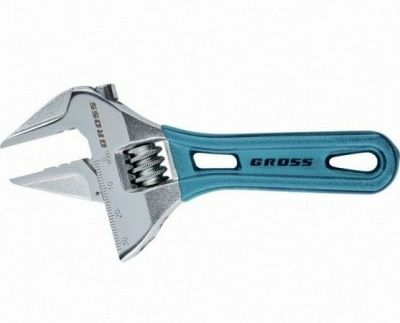 Ключ разводной 160мм CrV укороченная ручка GROSS (Россия)