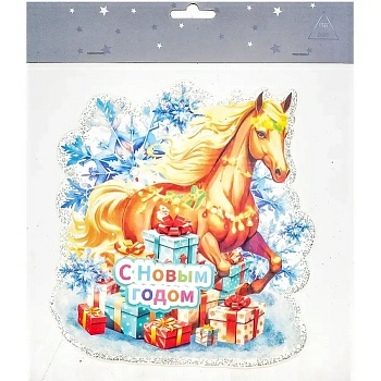 Новогоднее украшение Витраж на стекло 160531 (Китай) 