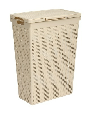 Корзина для белья узкая Лофт 50 л, латте, Violet 5650020 (Россия)