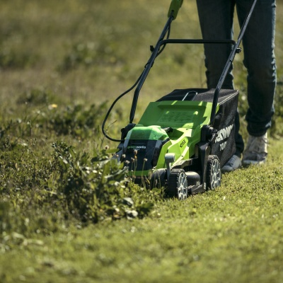 Газонокосилка аккумуляторная Greenworks 40V G40LM35 (c АКБ и ЗУ) 35см (Китай)
