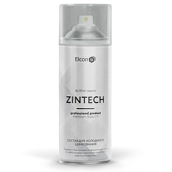 Грунт-эмаль цинконаполненная серый, аэрозоль 520 мл, Elcon Zintech (Россия)