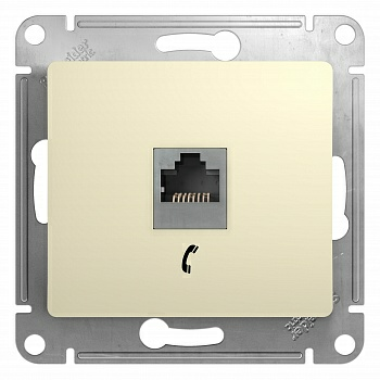 Розетка телефонная Glossa RJ11 (бежевая) (Россия) 