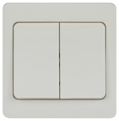 Выключатель 7-104-01 Style 2-клавишный 10А-250В, IP20 белый (Китай)