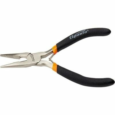 Длинногубцы Mini 130мм, никелированные, прямые, авторазжим SPARTA (Россия)