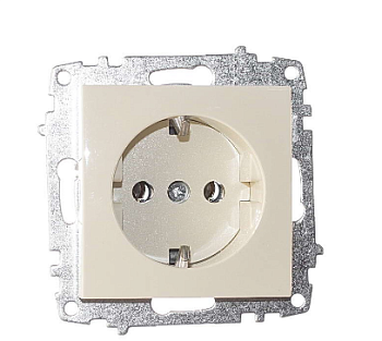 Розетка Zena кремовая с заземлением (Турция)