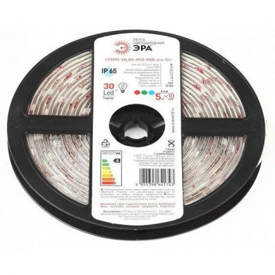 Лента светодиодная 641636 ЭРА LS5050-30LED-IP20-RGB-eco-5m разноцветная