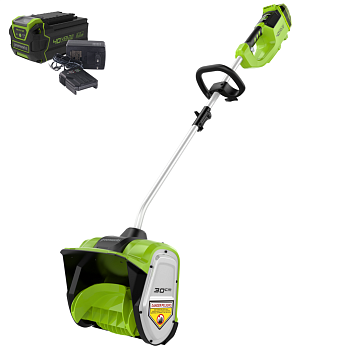 Снегоуборщик аккумуляторный Greenworks 40V GD40SSK4 1хАКБ 4Ач и ЗУ 30см 2600807UB (Китай)