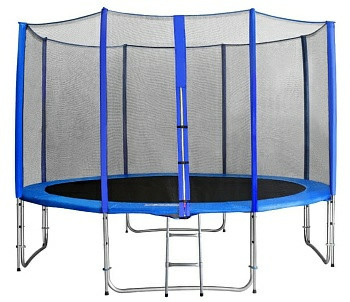 Батут с внешней сеткой безопасности лестницей Bebon Sports длинные стойки безопасности (Китай)