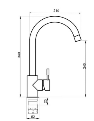 Смеситель для кухни Д35 SUS124GY-017F (Россия)