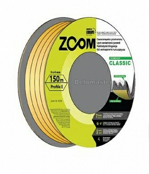 Уплотнитель самоклеящийся ZOOM CLASSIC, E 150м, профиль (Россия)