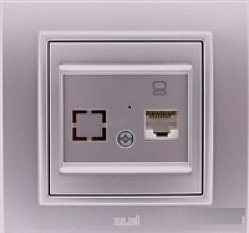 Розетка Zena модульная компьютерная САТ6 серый (Турция)