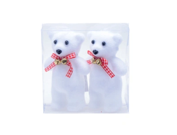 Сувенир новогодний из керамики "Мишки" 2 шт 6,5*5*12,5 см BB102293 (Китай)