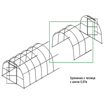 Удлинение для теплицы Садовод Элит- 40*20 (2м) 0,7мм (Беларусь)