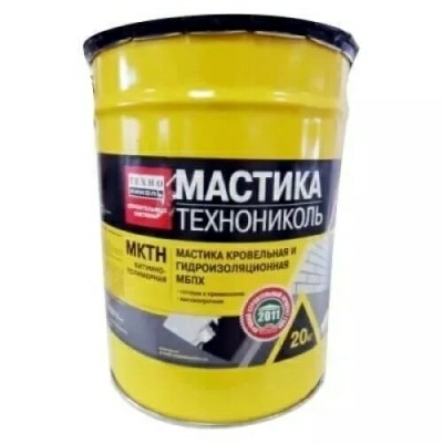 Мастика кровельная и гидроизоляционная битумная-полимерная холодная марки МБПХ (МКТН) Технониколь 20кг (Россия)