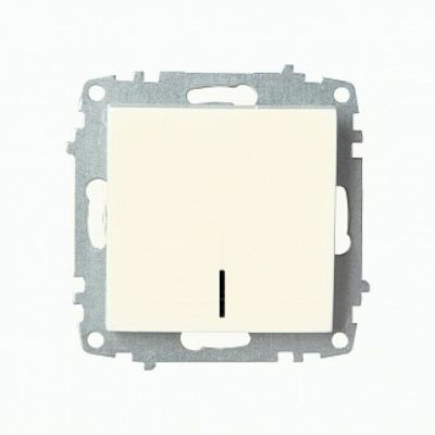 Выключатель Zena 1-клавишный с подсветкой кремовый (Турция)