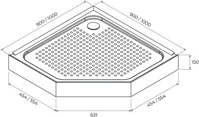 Душевой поддон акриловый IVA TAP90 90*90*15 (Китай)