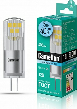 Лампа светодиодная LED5-G4-JC-NF/845/G4 5W 4500K Camelion (Китай)