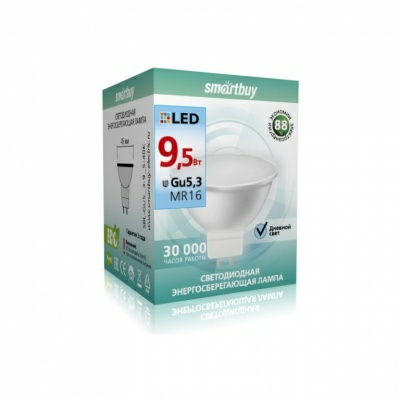 Лампа светодиодная (LED) Smartbuy-Gu5,3-9,5W/4000 (Китай)